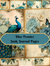 Blue Peonies - Printable Junk Journal Pages, Digital Download