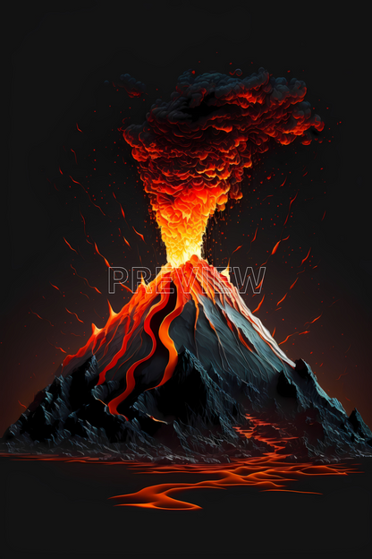 Lava Explosion Digital Wall Art