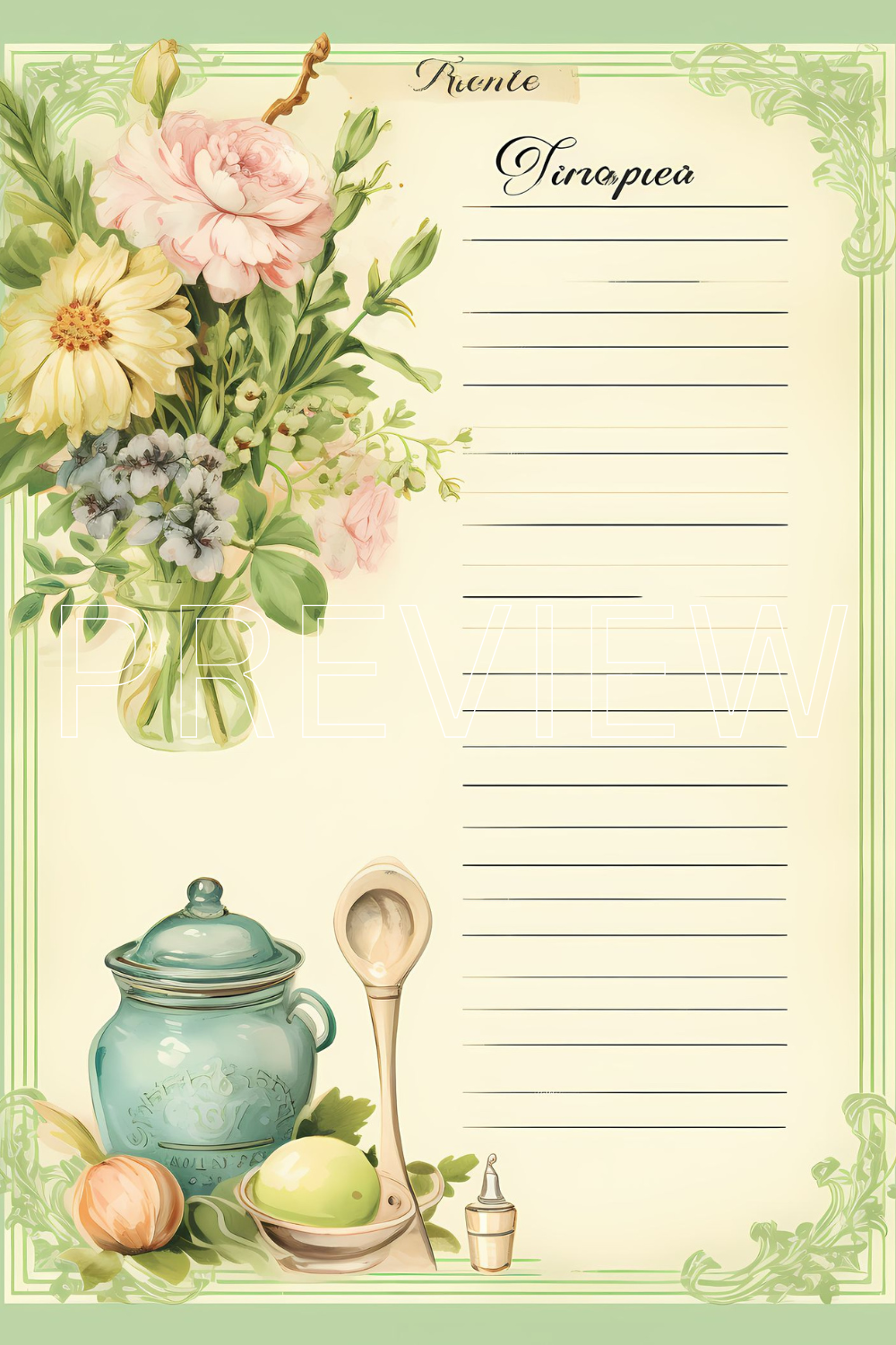 My Charming Kitchen - Printable Junk Journal Pages, Journal Cards, ATC Cards, Digital Download