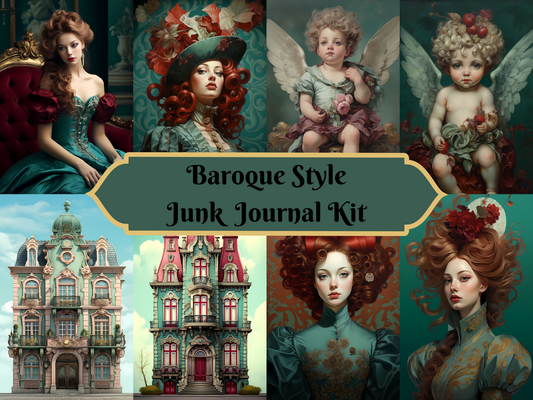 Baroque Culture-Printable Junk Journal Kit, Journal Cards, ATC Cards, Digital Download
