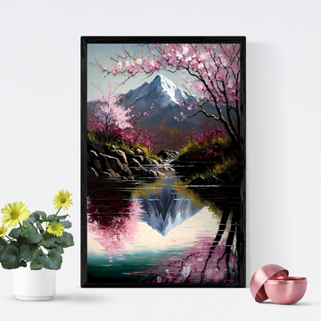 Japanisches Landschaftsölgemälde Digitale Wandkunst 2