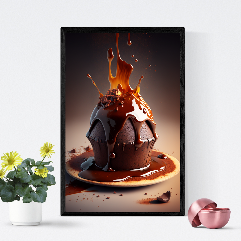 Schokoladen-Lava-Kuchen Digitale Wandkunst
