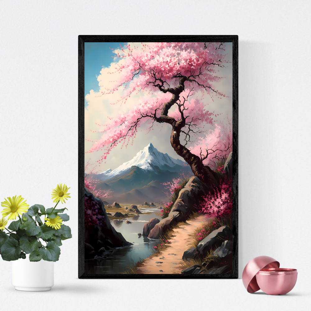 Japanese Landscape Oil Painting Digital Wall Art 1