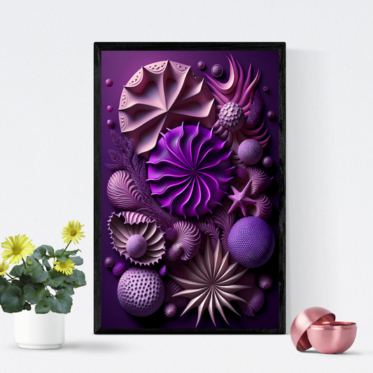 Purple Shells Digital Wall Art