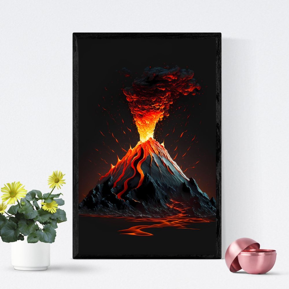 Lava-Explosion Digitale Wandkunst