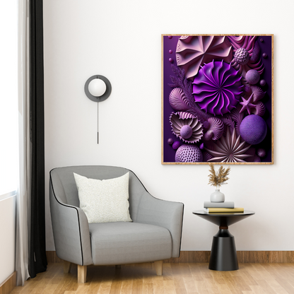 Purple Shells Digital Wall Art