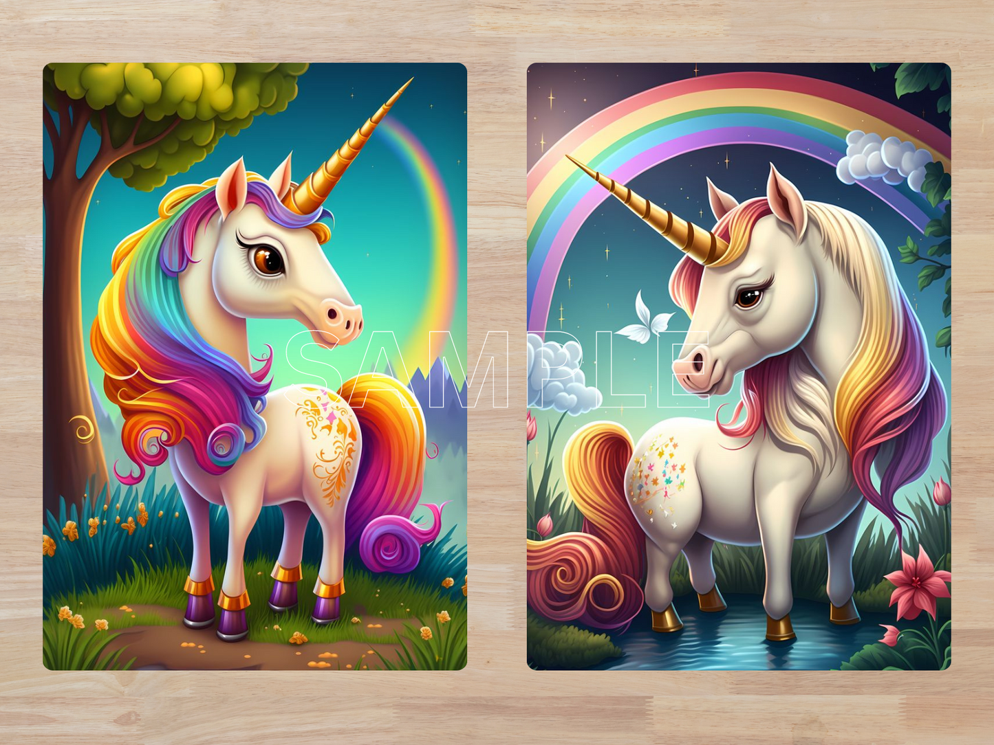 Fantasy Unicorns Digital ATC Cards, Set of 10, Digital Download