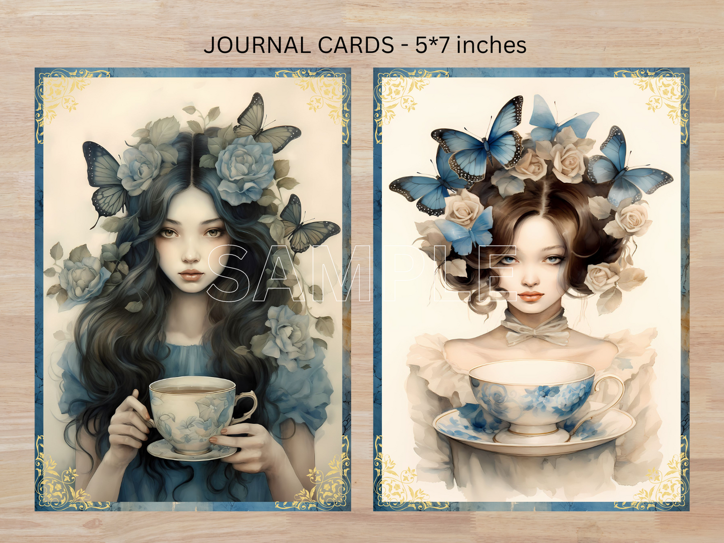 My Teatime Party- Printable Junk Journal Kit, Journal Cards, ATC Cards, Digital Download