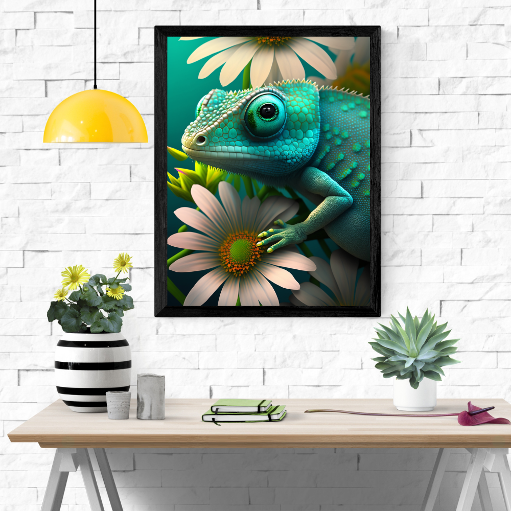 Chameleon Botanical Digital Wall Art