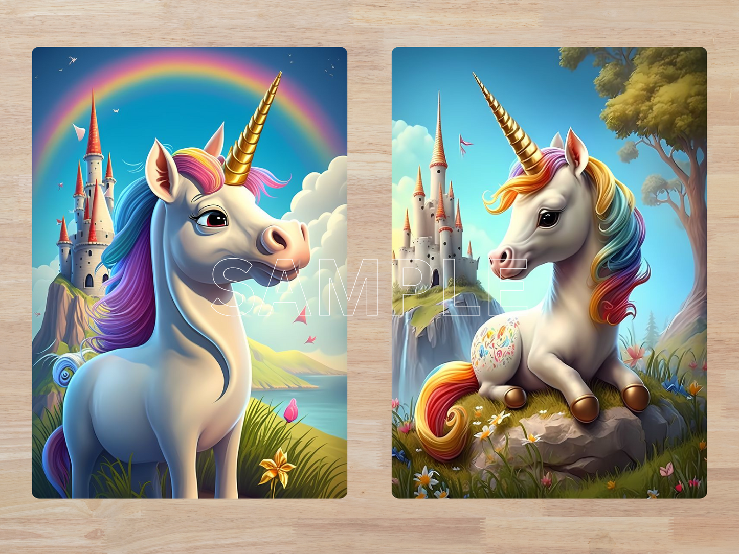 Fantasy Unicorns Digital ATC Cards, Set of 10, Digital Download