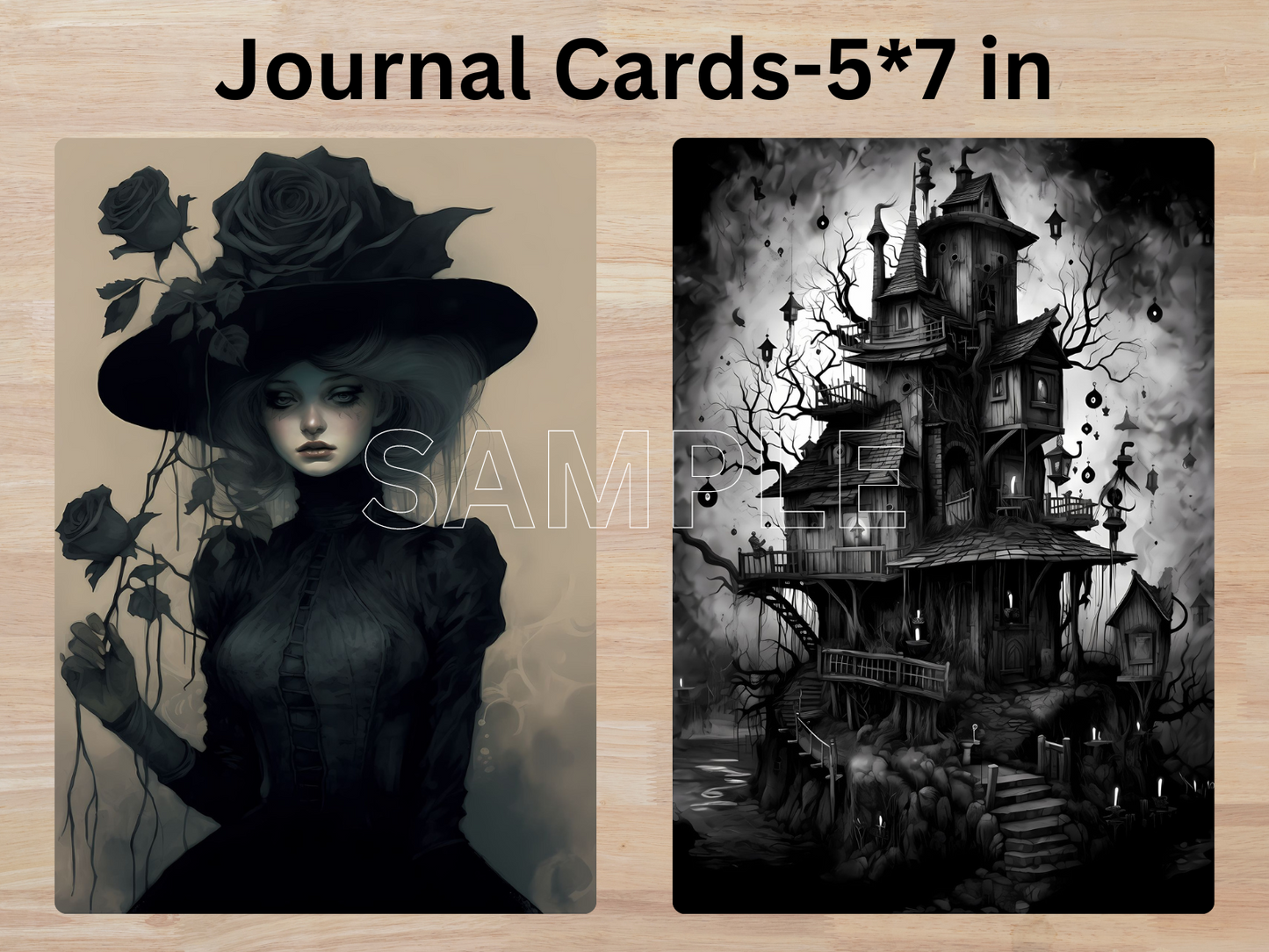 Witch Printable Journal Pages, Journal Cards, ATC Cards, Digital Download