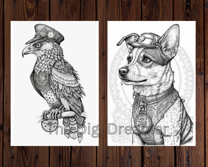Mechanical Steampunk Animals Coloring Pages