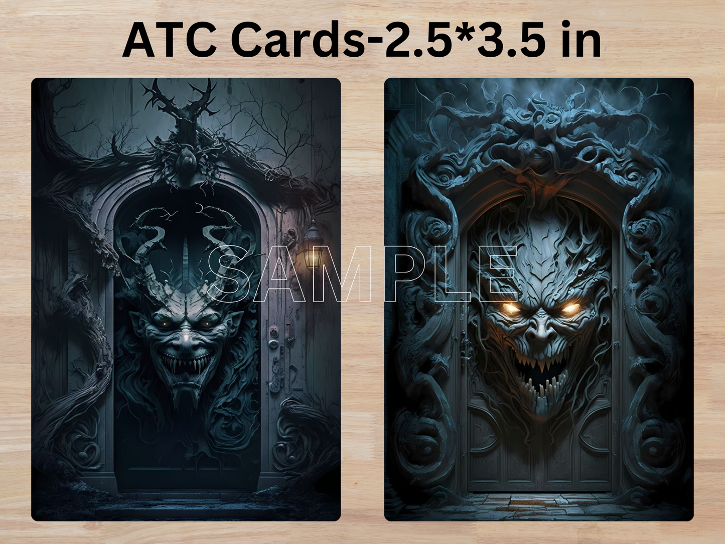 Scary Doors-Journal Cards & ATC Cards, Digital Download