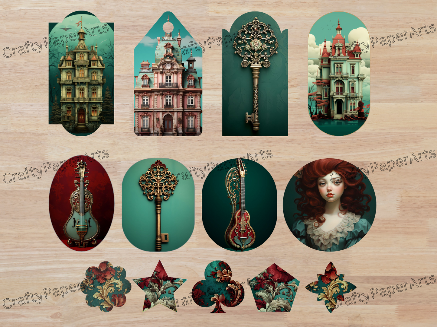 Baroque Culture-Printable Junk Journal Kit, Journal Cards, ATC Cards, Digital Download