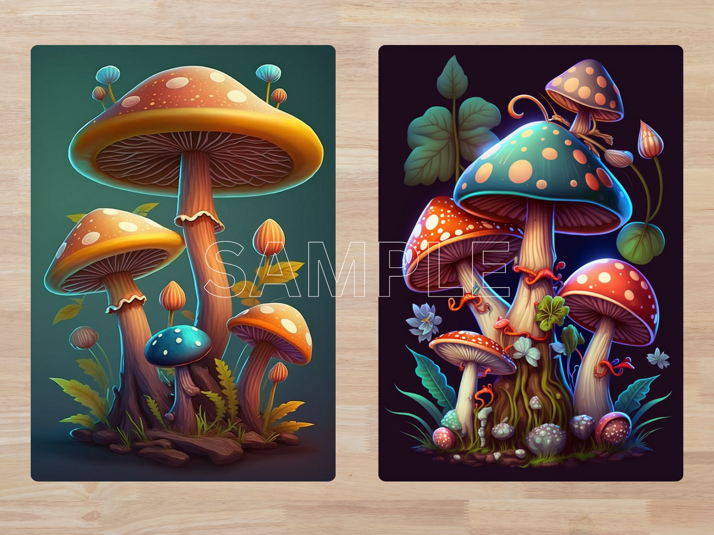 Fantasy Mushrooms  Digital ATC Cards, Digital Download