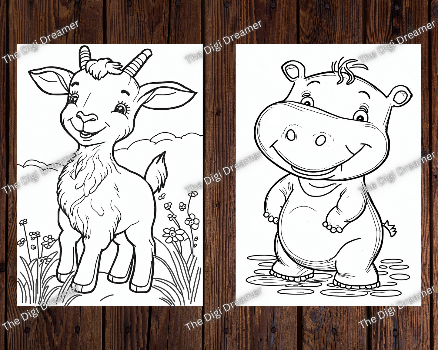 25 Cute Baby Animals Coloring Pages for Kids, Kids Coloring Book, Instant Download