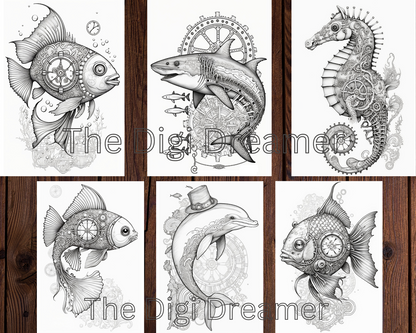 Mechanical Steampunk Animals Coloring Pages